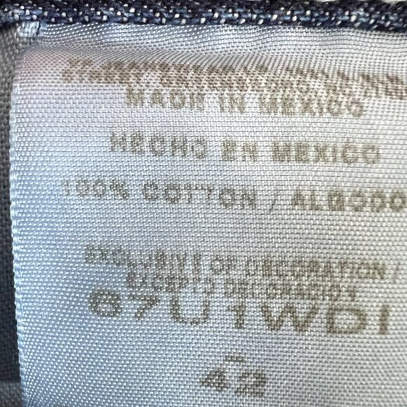 VINTAGE Wrangler Denim Carpenter Painter Jean Baggy Shorts Men Size 42 Blue Y2K - Picture 12 of 13